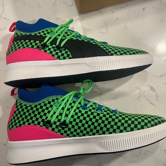 Puma Bright Neon Clyde Court Disrupt Summertime Size 13 Shoes - Picture 3 of 8